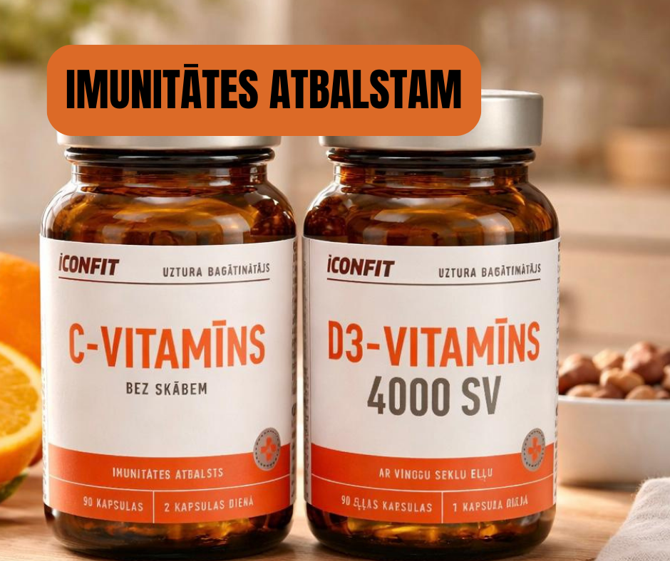 IMUNITĀTEI  - C VITAMĪNS + D3 VITAMĪNS 4000SV ICONFIT
