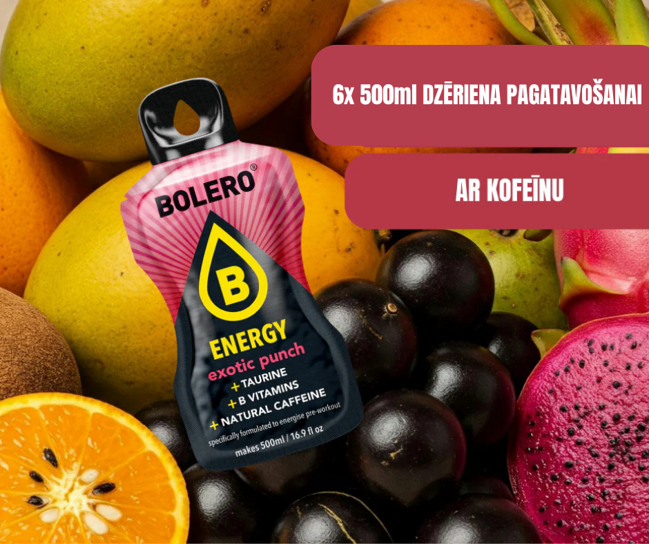 Maisījums dzērienu pagatavošanai BOLERO ENERGY exotic punch (6x14gr)