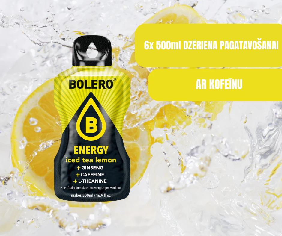 Maisījums dzērienu pagatavošanai BOLERO ENERGY citronu ledus tēja (6x14gr)