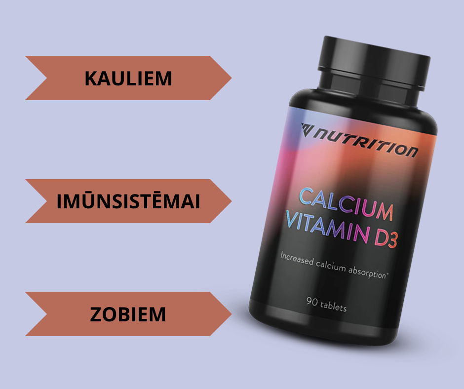 KALCIJS UN D3 VITAMĪNS 90 tabletes