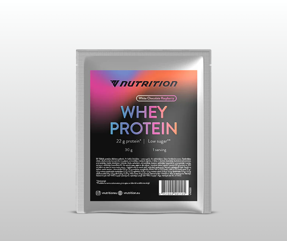 Proteīna pulveris White Chocolate & Raspberry (30gr.)