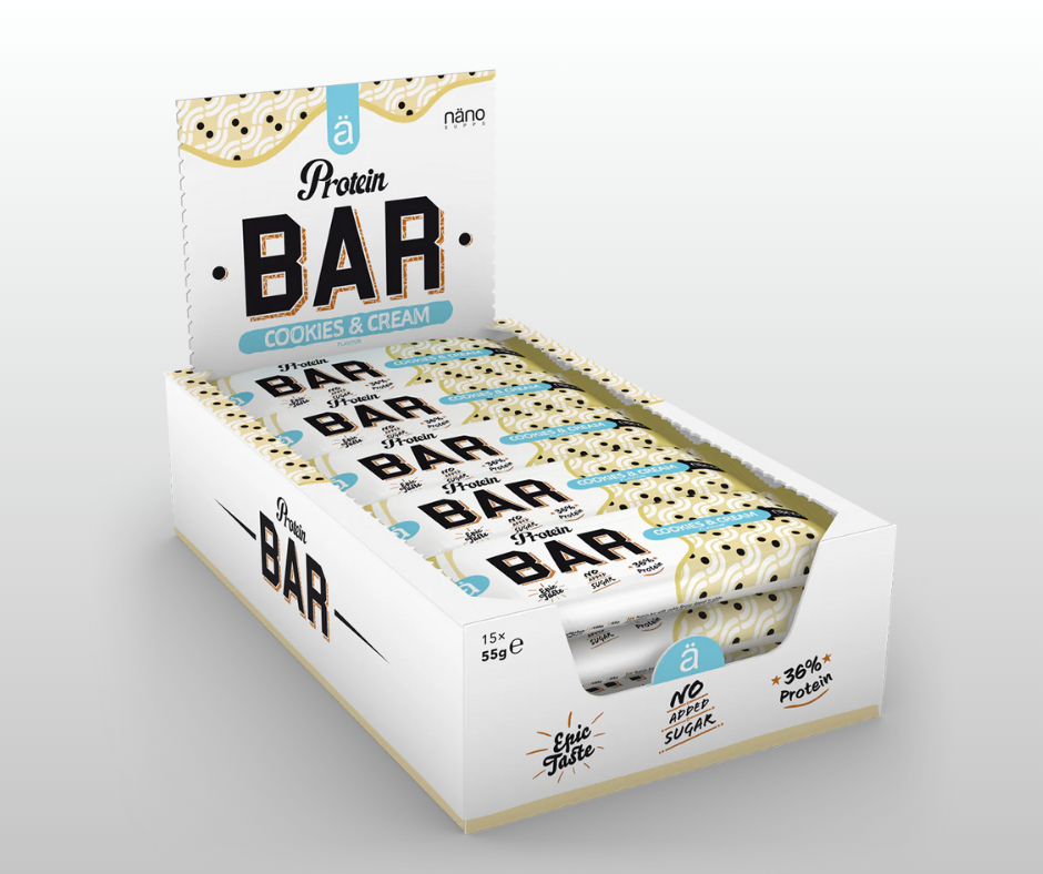 Proteīna batoniņi Cookies & Cream Nänosupps (15x55gr.)