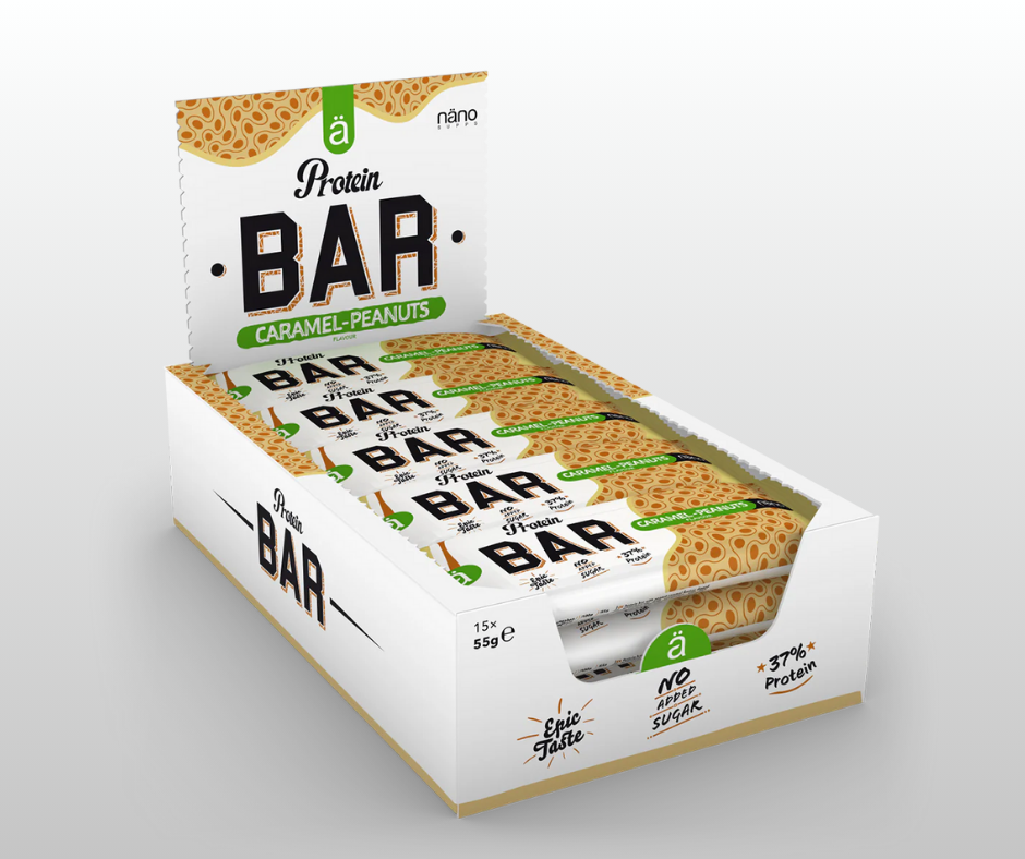 Protein bar Caramel &amp; Peanuts Nänosupp (15x55gr.)