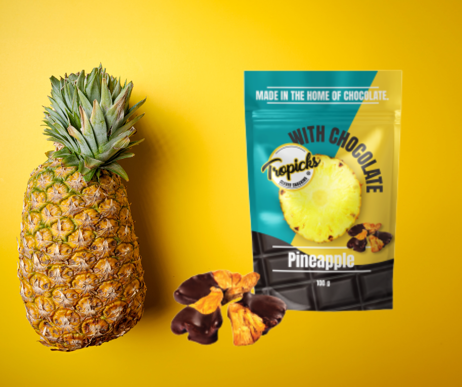 ŽĀVĒTS ANANASS AR ŠOKOLĀDI TROPICKS 100GR