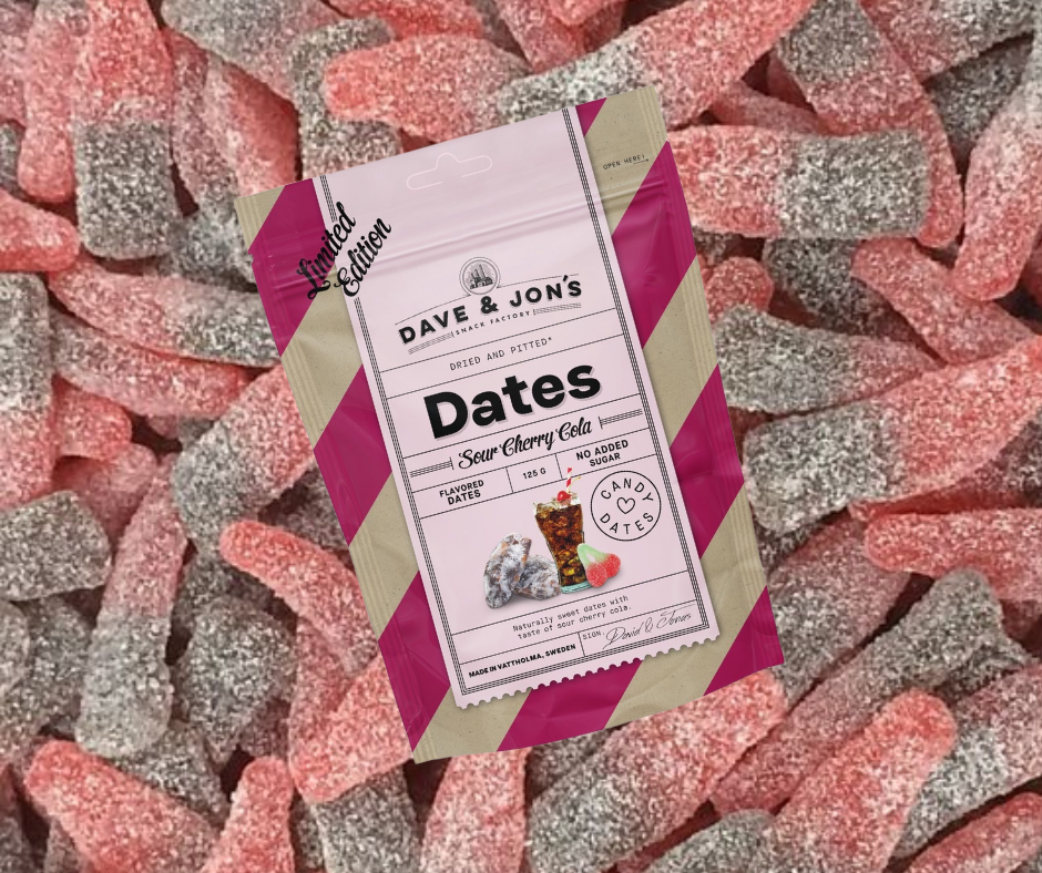 DATELES AR CHERRY COLA GARŠU DAVE & JON`S  125gr