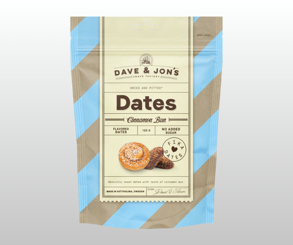 DATELES AR CINNAMON BUN GARŠU DAVE & JON`S 125gr