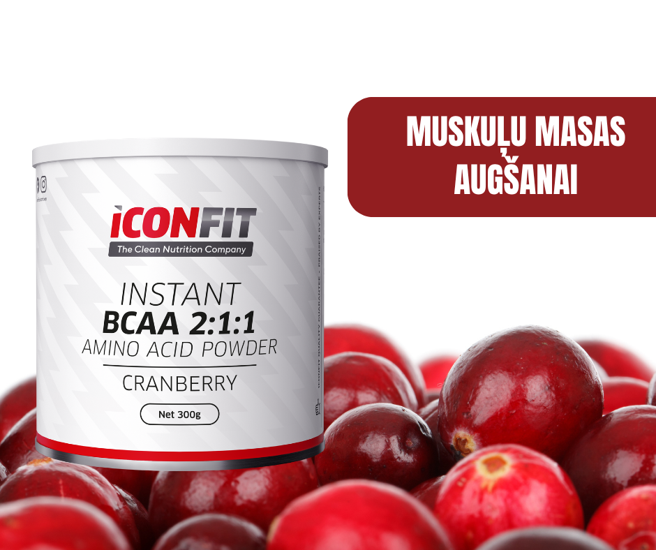 BCAA 2:1:1 AMINOSKĀBES ICONFIT, DZĒRVENE 300gr