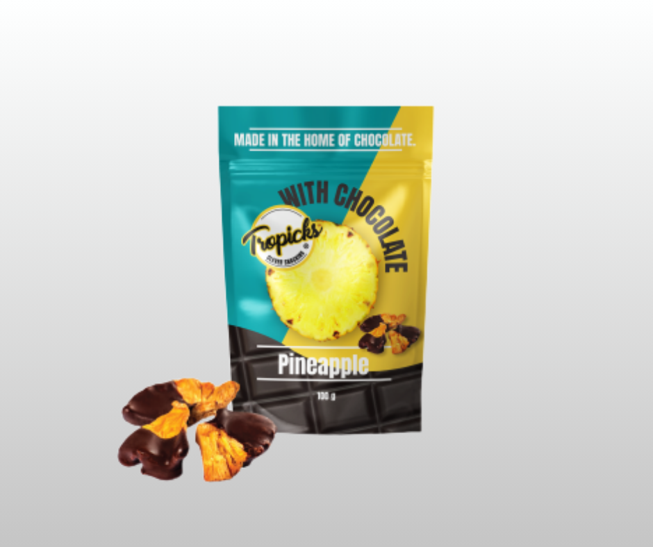 ŽĀVĒTS ANANASS AR ŠOKOLĀDI TROPICKS 100GR