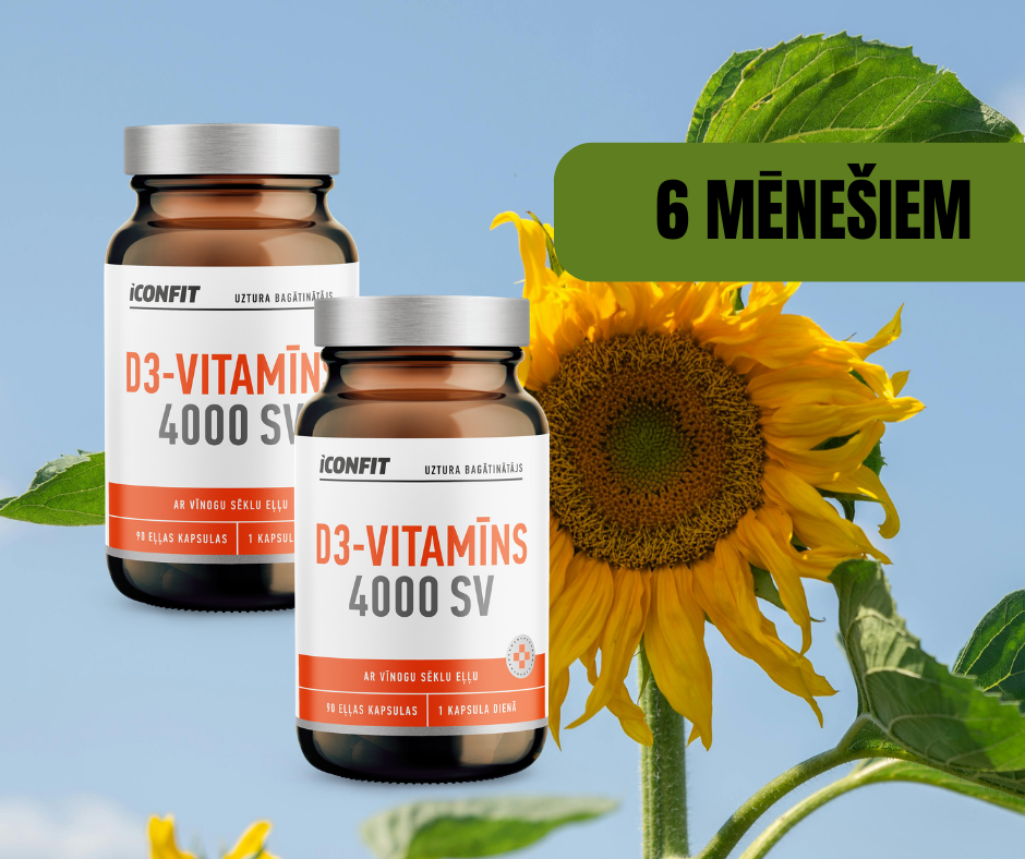 D3 4000SV VITAMĪNA KOMPLEKTS 6 MĒNEŠIEM ICONFIT