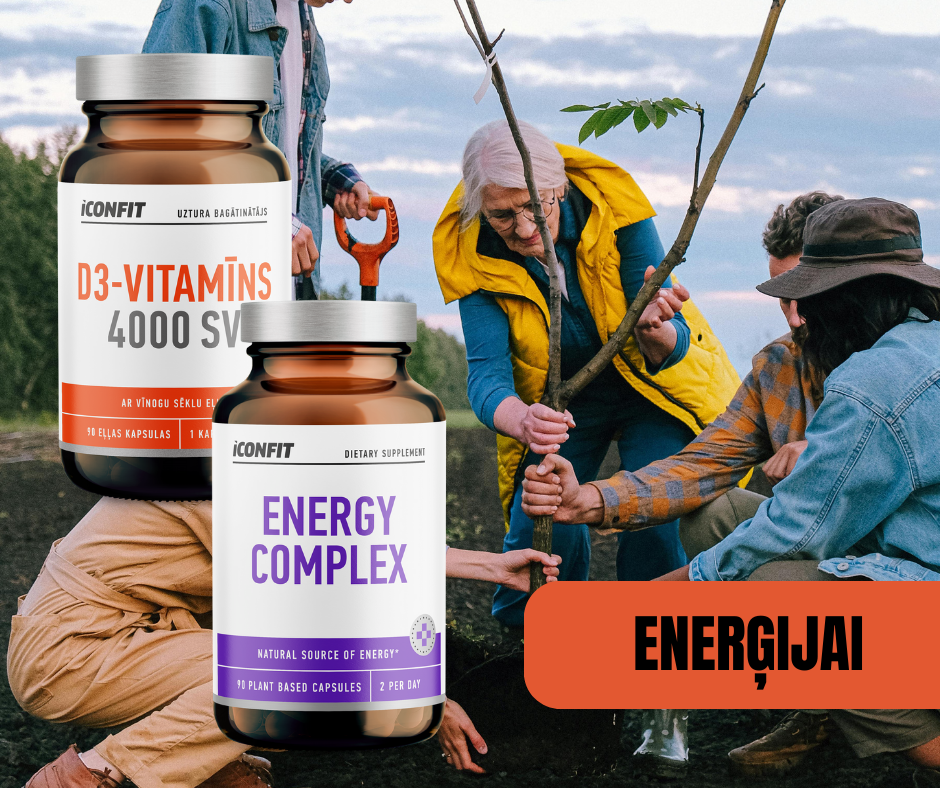 ENERĢIJAI - ENERĢIJAS KAPSULAS + D3 VITAMĪNS 4000SV ICONFIT
