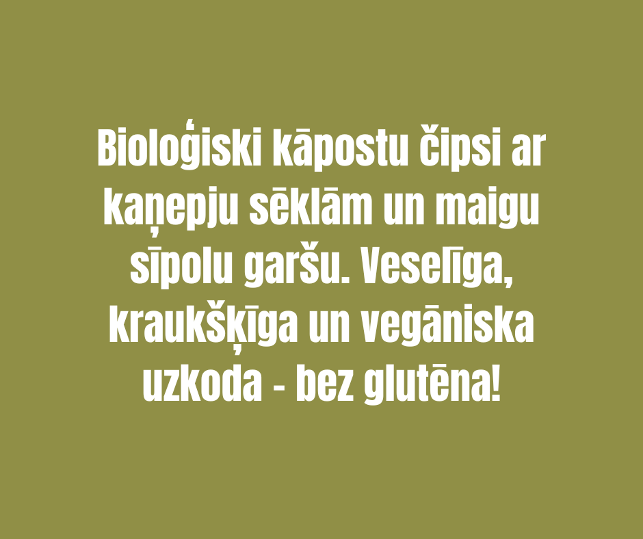 KALĒ KĀPOSTU ČIPSI AR KAŅEPJU SĒKLĀM UN SĪPOLIEM 45gr