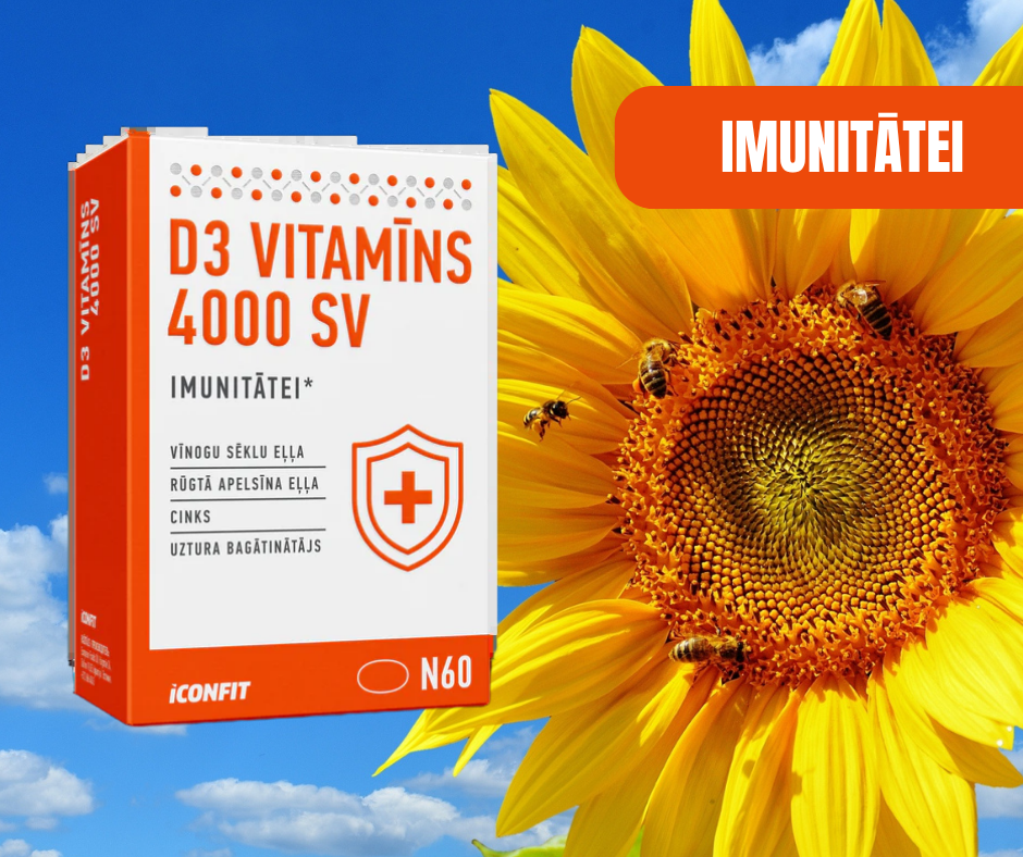 D3 VITAMĪNS IMUNITĀTEI ICONFIT 60 kapsulas