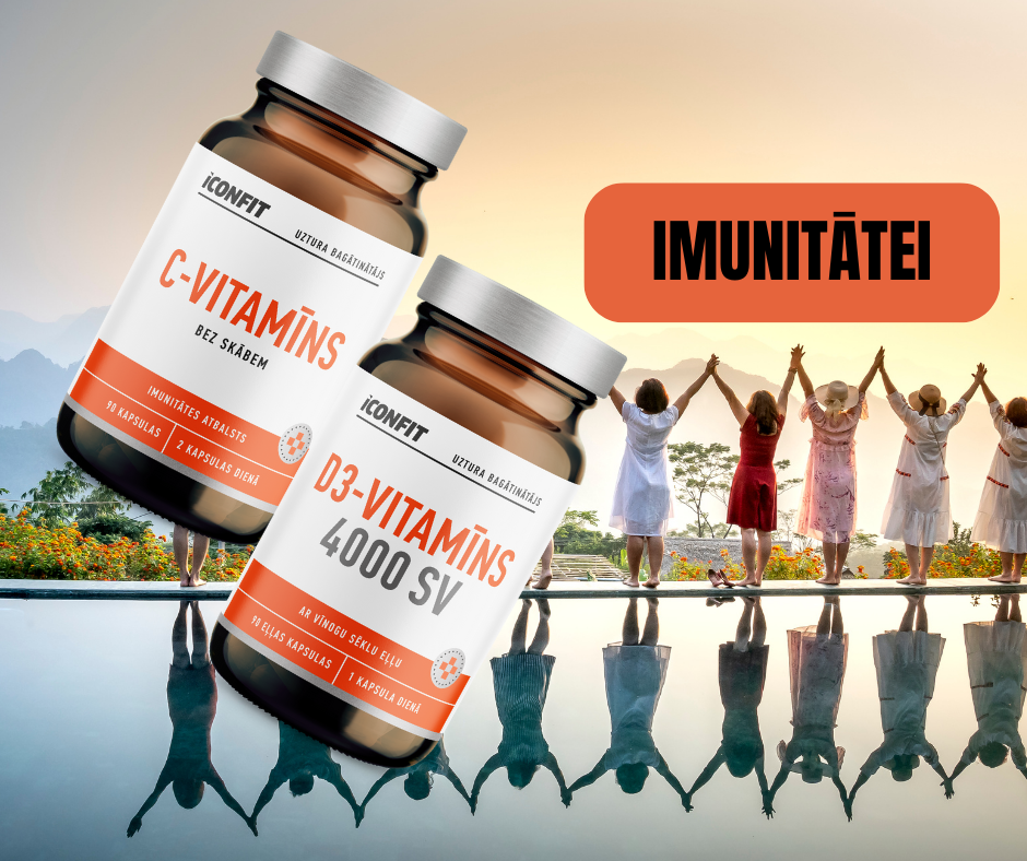 IMUNITĀTEI  - C VITAMĪNS + D3 VITAMĪNS 4000SV ICONFIT