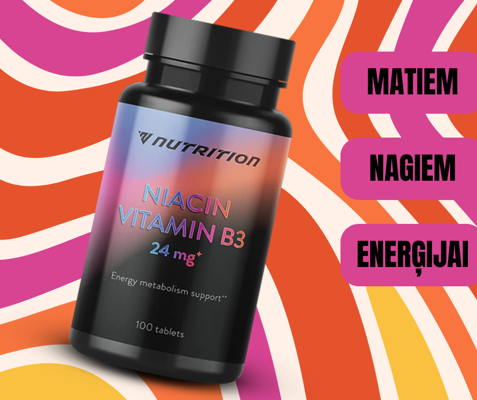 NIACIN-B3 VITAMĪNS 100 tabletes