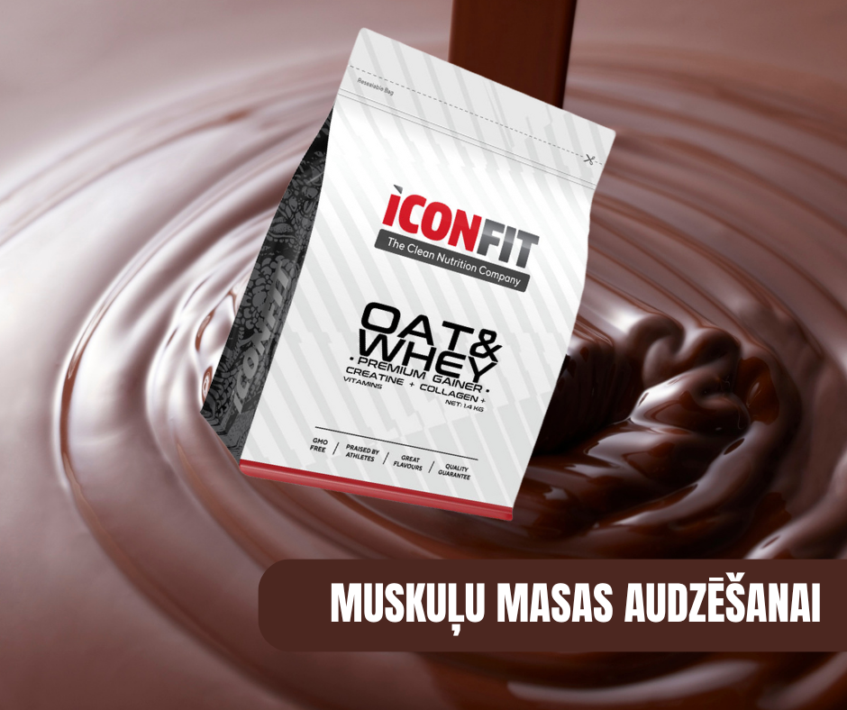 MUSKUĻU MASAS AUDZĒŠANAS GEINERIS OAT & WHEY ICONFIT, ŠOKOLĀDES 1,5kg