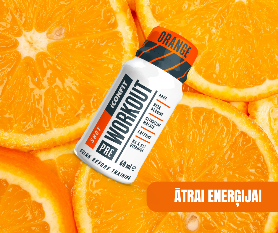 PRE WORKOUT ŠOTS ICONFIT, APELSĪNU 60ml