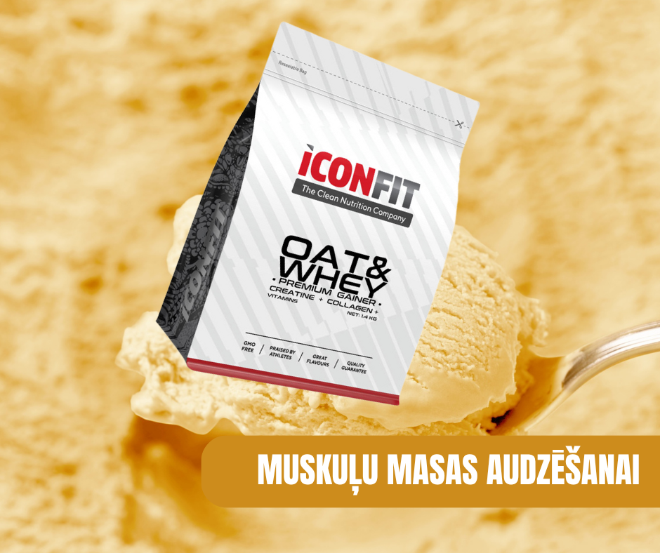 MUSKUĻU MASAS AUDZĒŠANAS GEINERIS OAT & WHEY ICONFIT, VANIĻAS 1,5kg