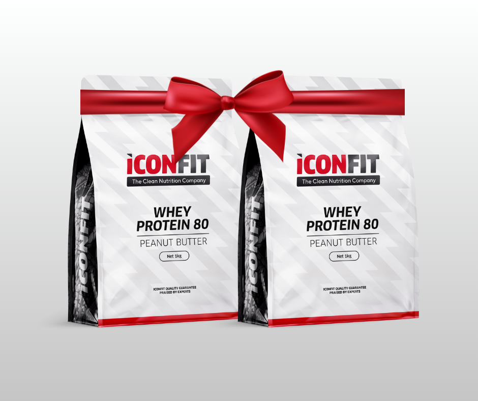 1 + 1 ZEMESRIEKSTU SVIESTA SŪKALU PROTEĪNS 80 ICONFIT 1kg + 1kg
