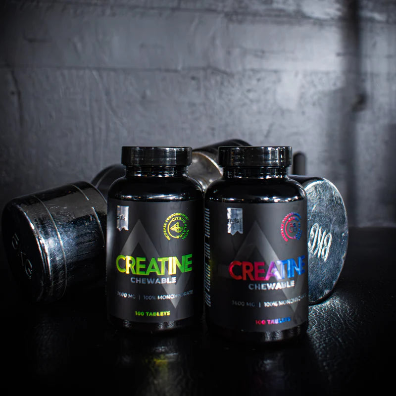 KREATĪNA MONOHIDRĀTS Berries PULS 100 košļājamās tabletes