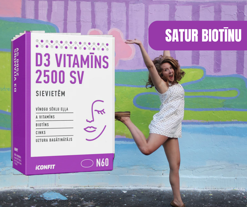 D3 VITAMĪNS SIEVIETĒM ICONFIT 60 kapsulas