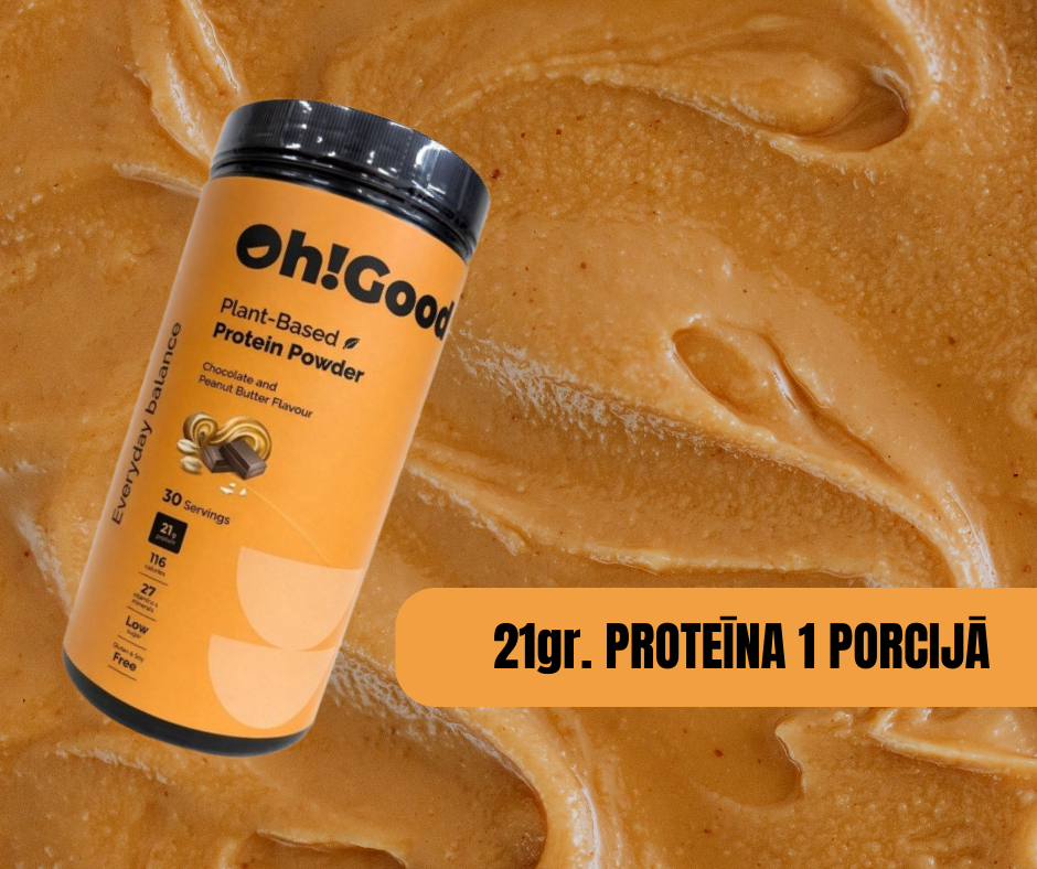 PROTEĪNA PULVERIS OH!GOOD ŠOKOLĀDE/ZEMESRIEKSTI 900G.