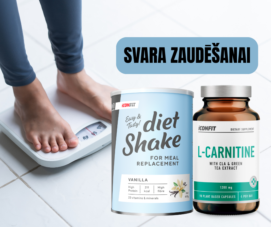 SVARA KONTROLE - DIĒTISKAIS VANIĻAS KOKTEILIS + L-KARNITĪTS AR ZAĻO TĒJU ICONFIT