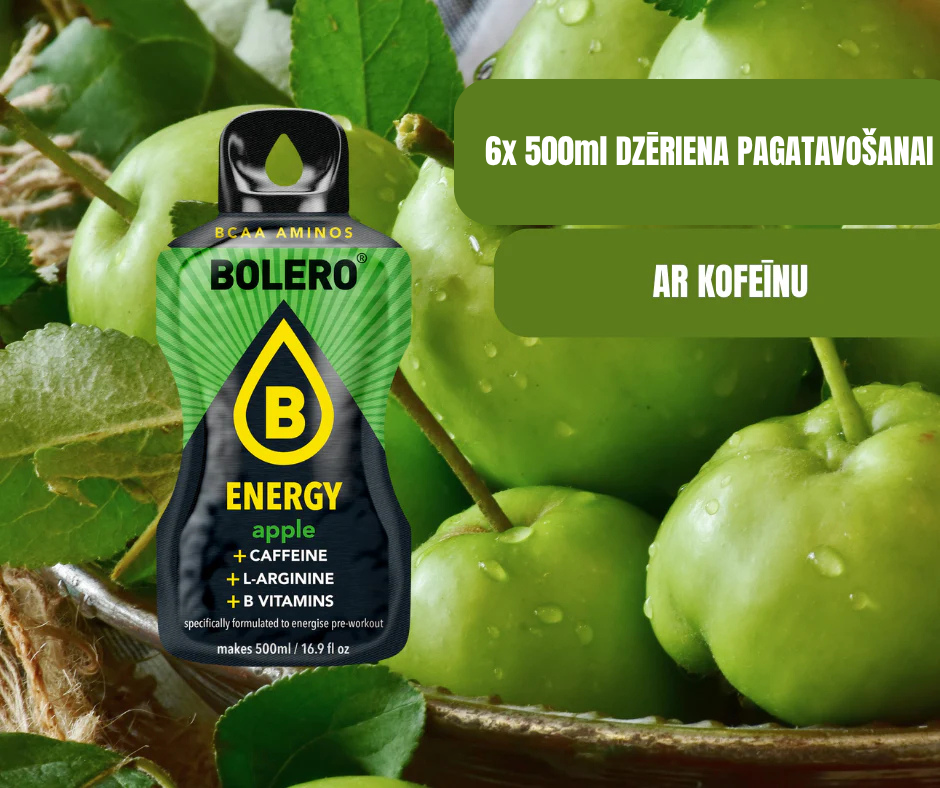 Maisījums dzērienu pagatavošanai BOLERO ENERGY ābolu (6x14gr)