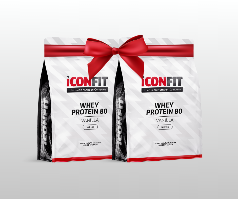 1 + 1 VANIĻAS SŪKALU PROTEĪNS 80 ICONFIT 1kg + 1kg