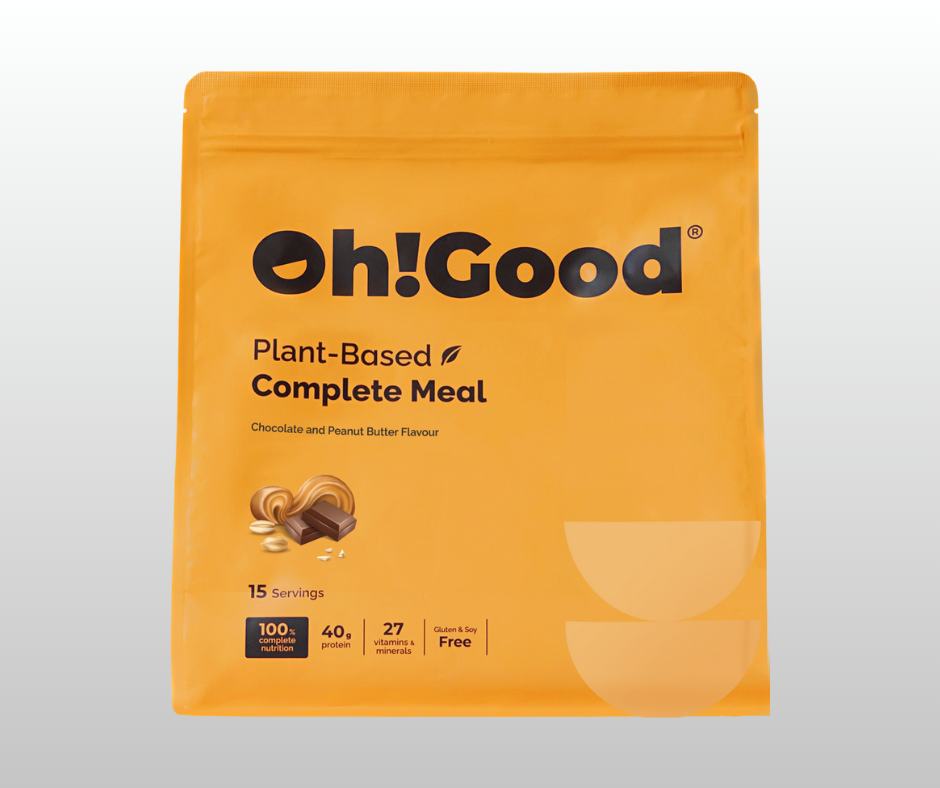 PROTEĪNA PULVERIS-MALTĪTES AIZVIETOTĀJS OH!GOOD ŠOKOLĀDE/ZEMESRIEKSTU SVIESTS 1,5kg