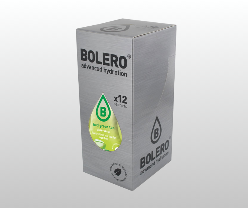 Maisījums dzērienu pagatavošanai BOLERO alvejas zaļā ledus tēja (12x8gr)