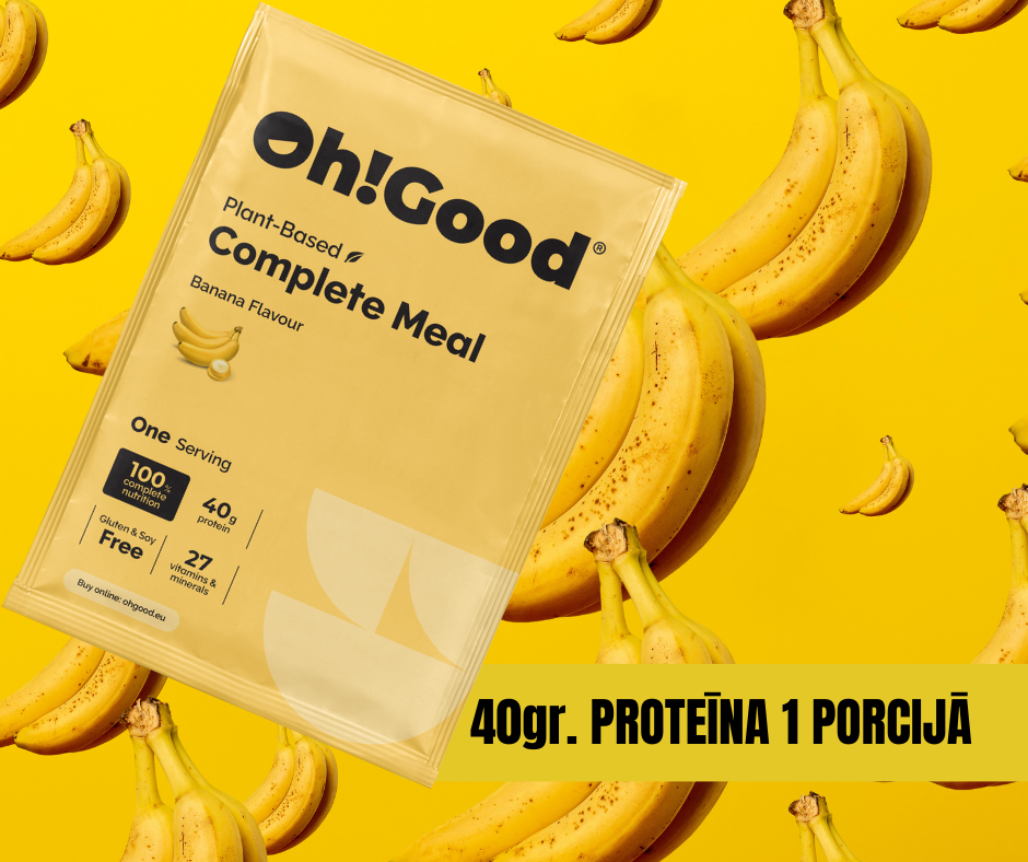 PROTEĪNA PULVERIS-MALTĪTES AIZVIETOTĀJS OH!GOOD BANĀNU 1 PORCIJA 100g.