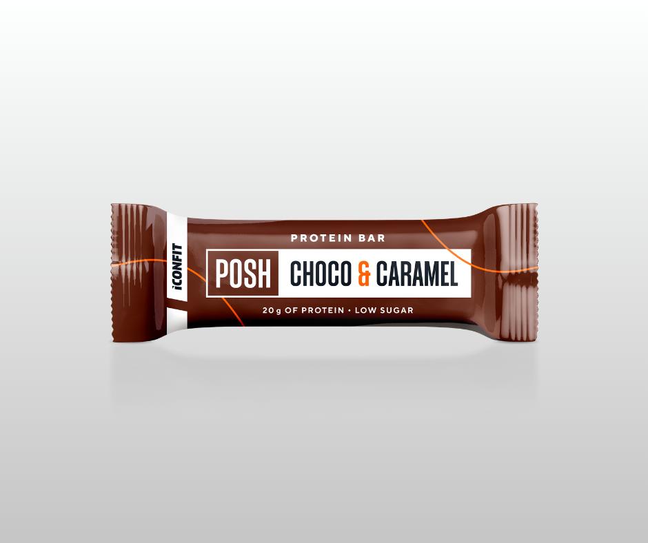 PROTEĪNA BATONIŅŠ POSH BAR ICONFIT ŠOKOLĀDES & KARAMEĻU 55gr.