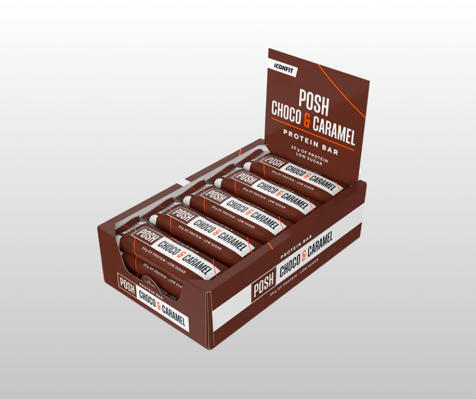 PROTEĪNA BATONIŅŠ POSH BAR ICONFIT ŠOKOLĀDES & KARAMEĻU 15x55gr.