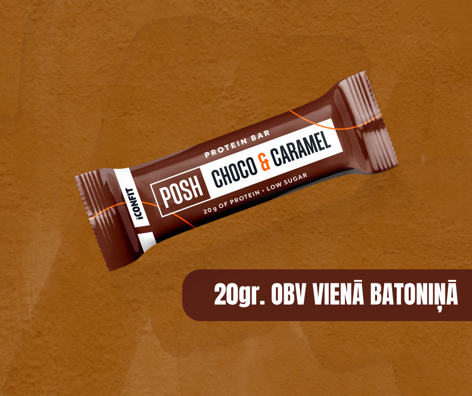 PROTEĪNA BATONIŅŠ POSH BAR ICONFIT ŠOKOLĀDES & KARAMEĻU 55gr.