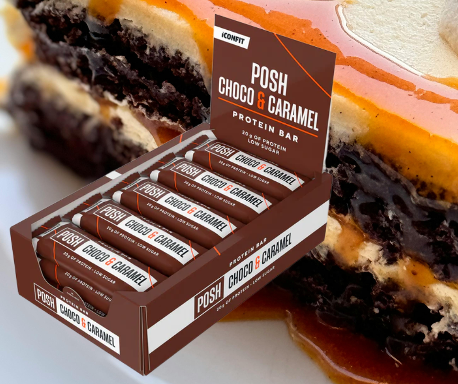 PROTEĪNA BATONIŅŠ POSH BAR ICONFIT ŠOKOLĀDES & KARAMEĻU 15x55gr.