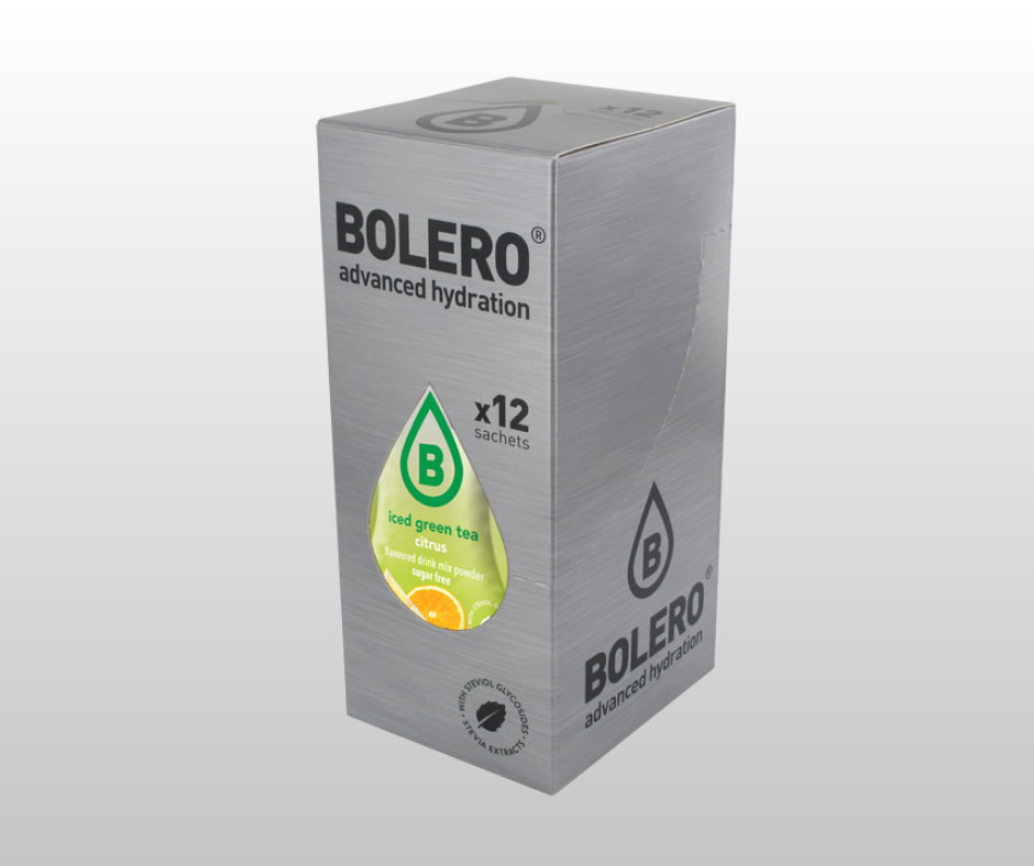 Maisījums dzērienu pagatavošanai BOLERO citrusu zaļā ledus tēja (12x8gr)