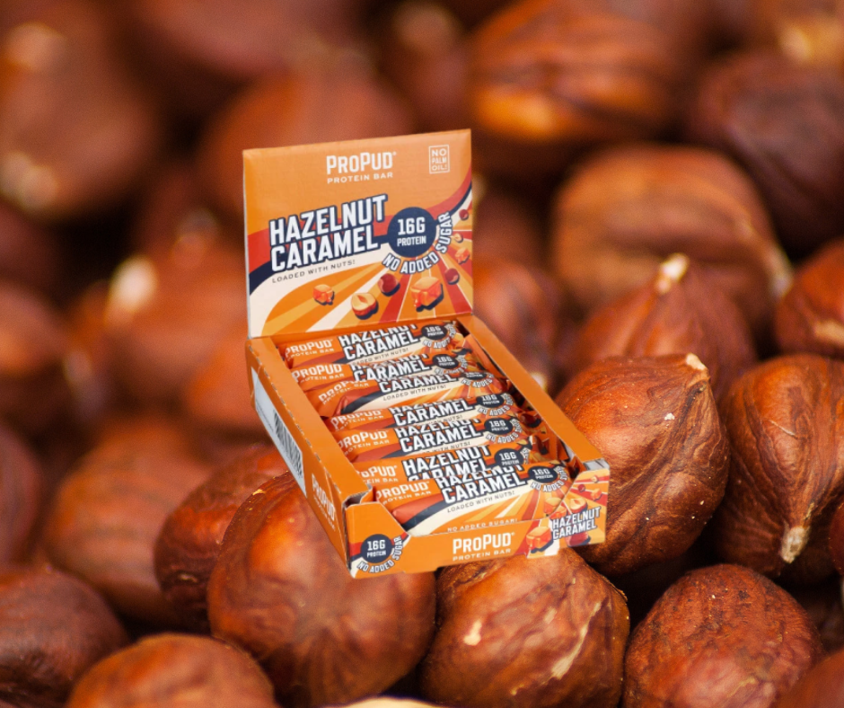 Proteīna batoniņi Hazelnut & Caramel ProPud (12x55gr.)