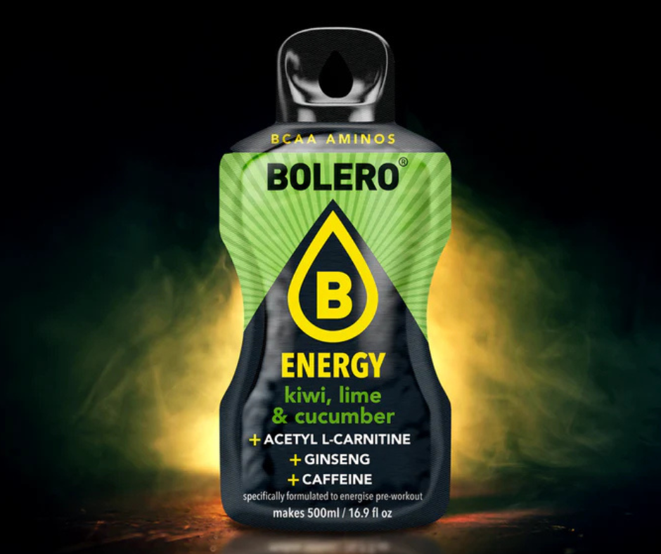 Maisījums dzērienu pagatavošanai BOLERO ENERGY kivi-laims-gurķis (6x14gr)