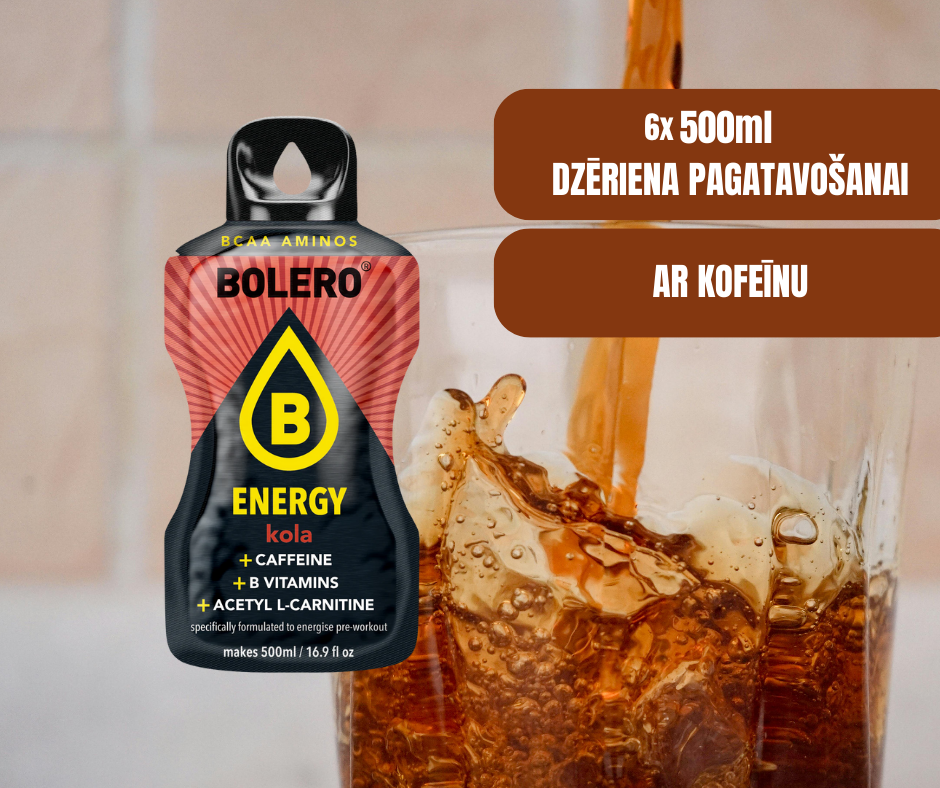 Maisījums dzērienu pagatavošanai BOLERO ENERGY kola (6x14gr)