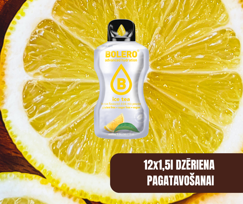 Maisījums dzērienu pagatavošanai BOLERO citronu ledus tēja (12x8gr)