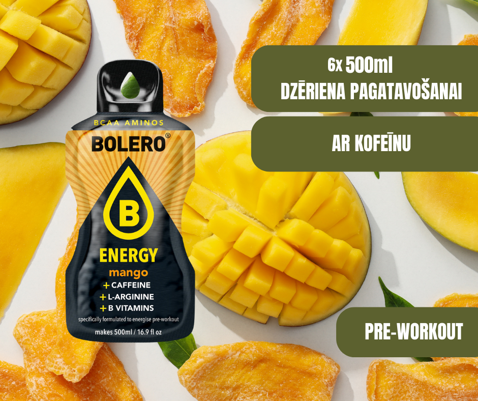 Maisījums dzērienu pagatavošanai BOLERO ENERGY mango (6x14gr)