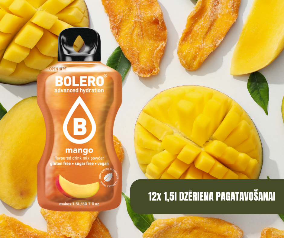 Maisījums dzērienu pagatavošanai BOLERO mango (12x9gr)