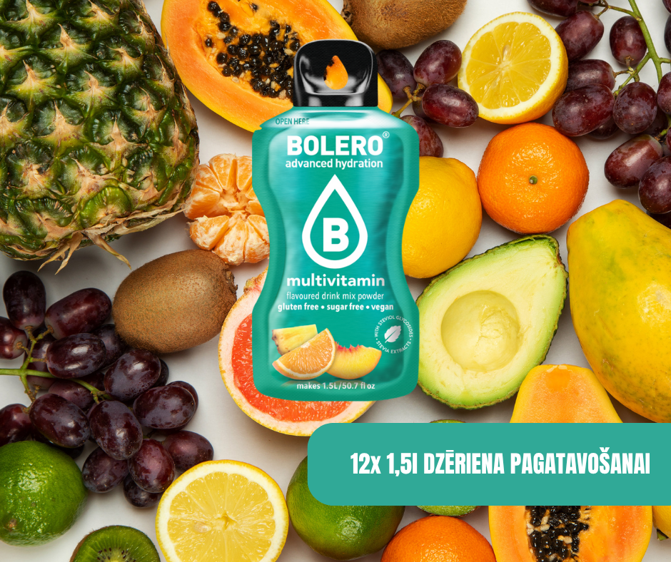 Maisījums dzērienu pagatavošanai BOLERO multivitamin (12x9gr)