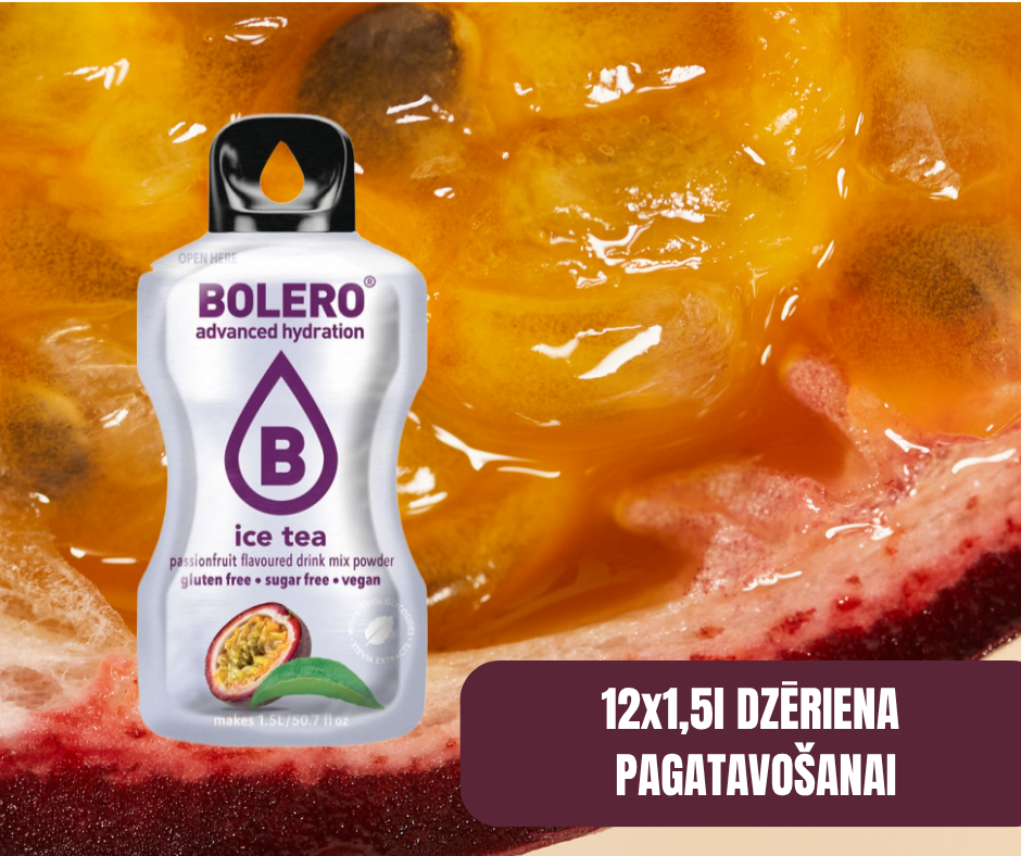 Maisījums dzērienu pagatavošanai BOLERO marakujas ledus tēja (12x8gr)