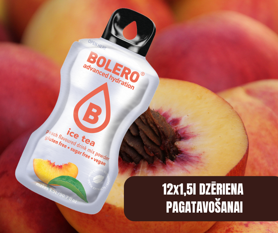 Maisījums dzērienu pagatavošanai BOLERO persiku ledus tēja (12x8gr)