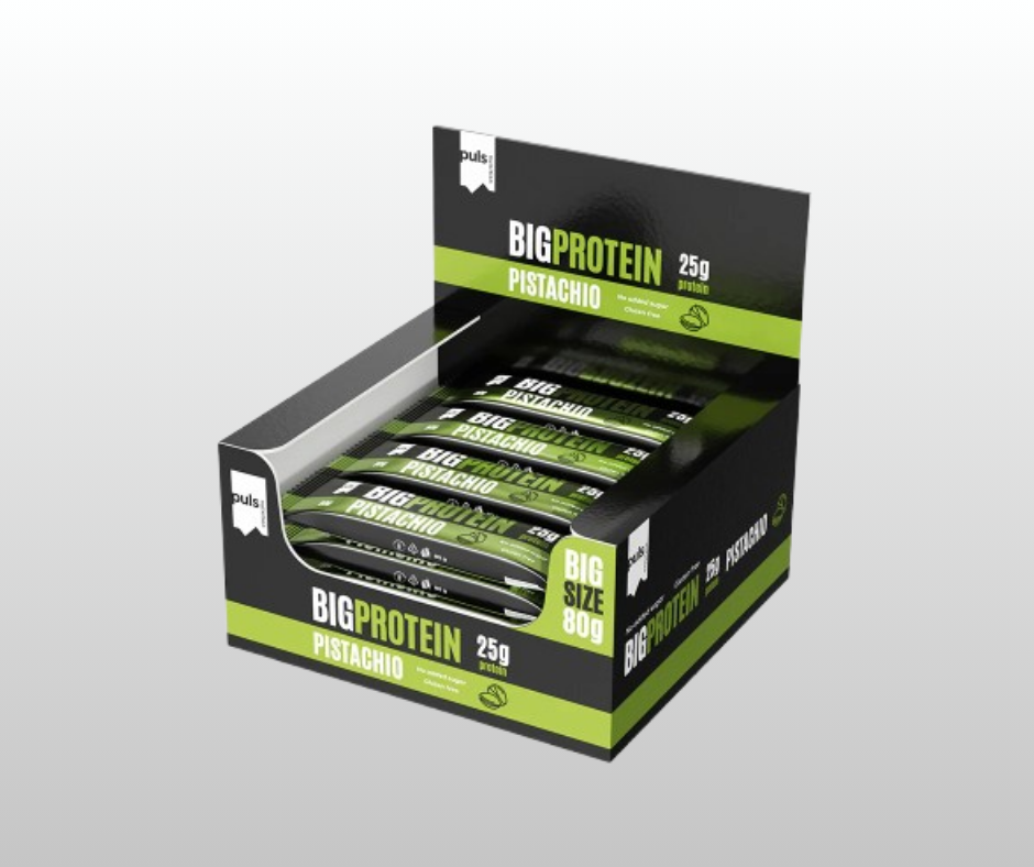 Proteīna batoniņi Pistachio PULS (12x80gr.)