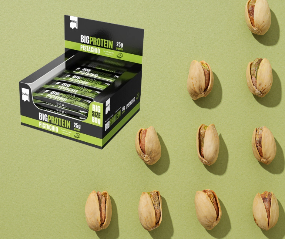 Proteīna batoniņi Pistachio PULS (12x80gr.)