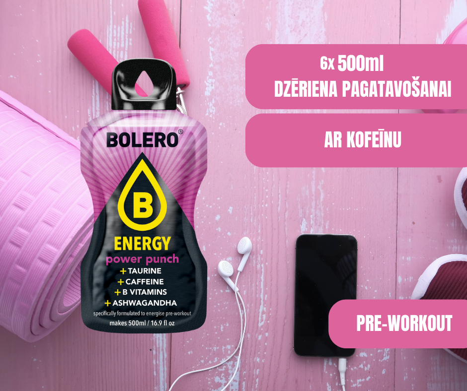 Maisījums dzērienu pagatavošanai BOLERO ENERGY power punch (6x14gr)