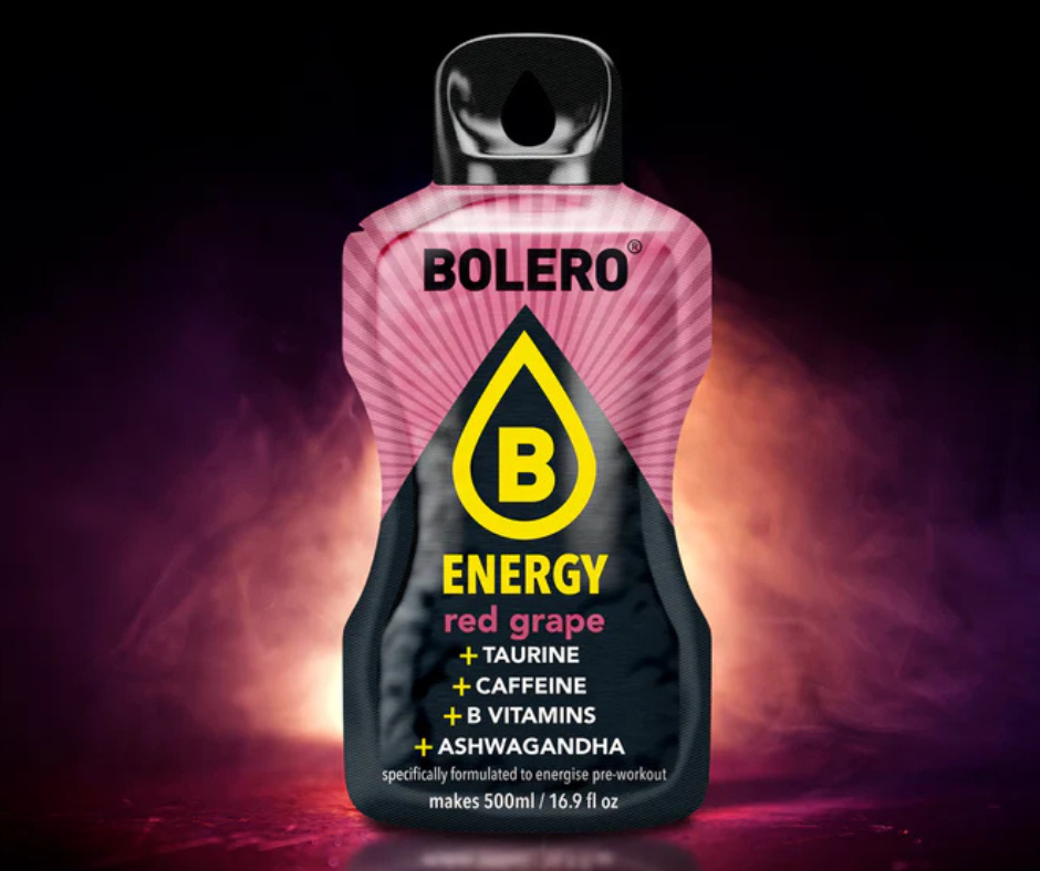 Maisījums dzērienu pagatavošanai BOLERO ENERGY sarkanās vīnogas (6x14gr)