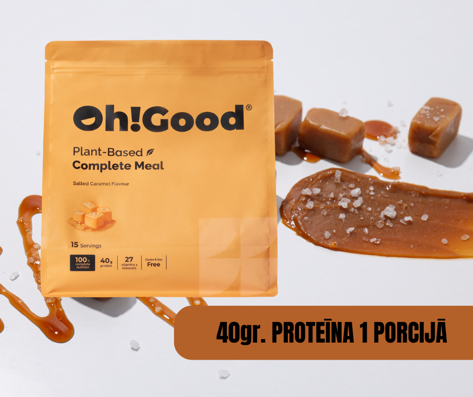 PROTEĪNA PULVERIS-MALTĪTES AIZVIETOTĀJS OH!GOOD SĀĻĀ KARAMELE 1,5kg